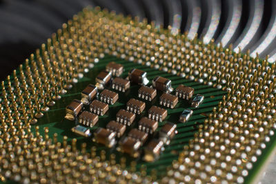 High angle view of circuit board