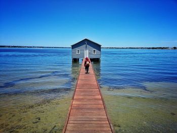 View of jetty in sea