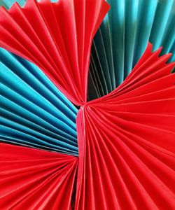 Close-up of red and blue paper for art