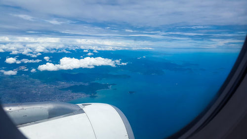 Aerial view of sea against sky