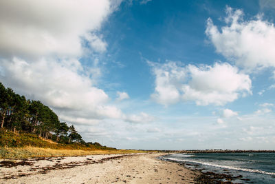 Scenic view of beach against sky