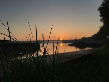 Scenic view of landscape at sunset