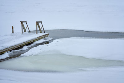 Scenic view of snow covered field