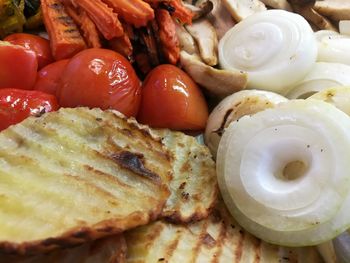 High angle view of breakfast on plate