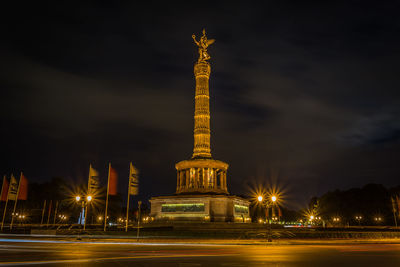 Illuminated city at night