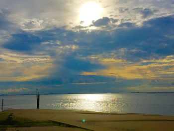 Scenic view of sea at sunset