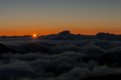 Scenic view of cloudscape against sky during sunset