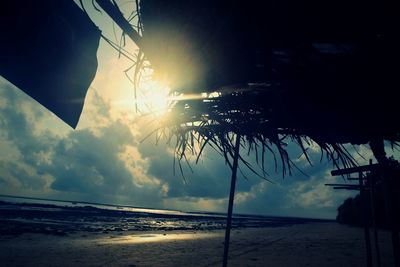 Scenic view of sea against dramatic sky