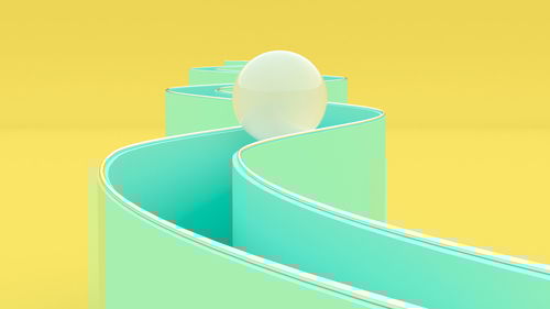 High angle view of plastic toy against yellow background