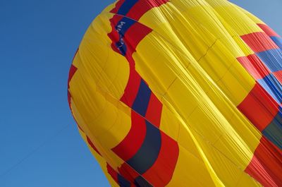 Low angle view of hot air balloons