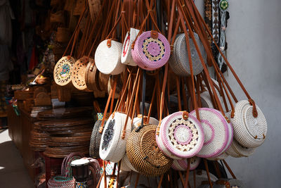 Close-up of decoration hanging for sale