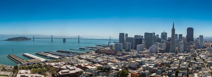 Aerial view of city at waterfront