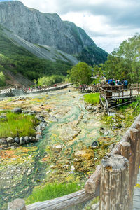 Scenic view of mountains against sky