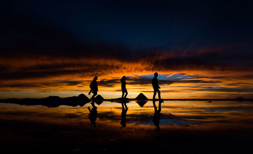 Scenic view of sea at sunset