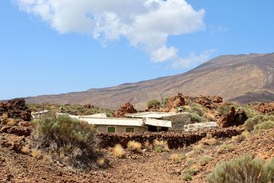 Panoramic view of landscape and mountains against sky