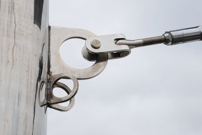 Close-up of cropped bridge against clear sky