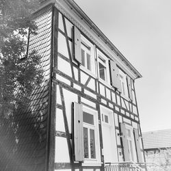Low angle view of building against clear sky