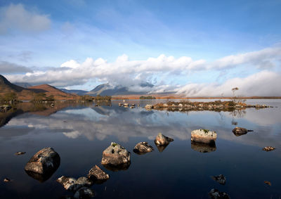 Panoramic view of lake against sky