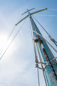 Low angle view of sailboat against sky