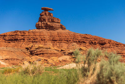 Famous rock mexican hat near village of mexican hat near monument valley, utah, usa