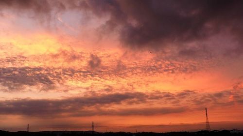 Scenic view of dramatic sky during sunset