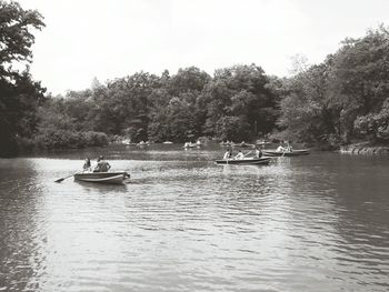 Scenic view of boats in sea