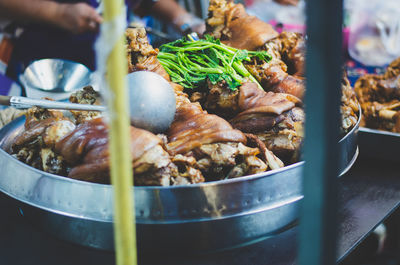 Close-up of seafood on barbecue grill