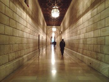 Underground walkway in tunnel