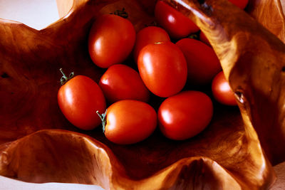 High angle view of cherry tomatoes