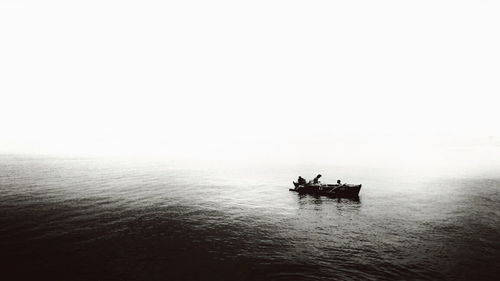 Boat sailing in sea