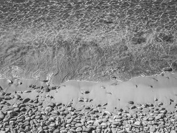 High angle view of pebble beach