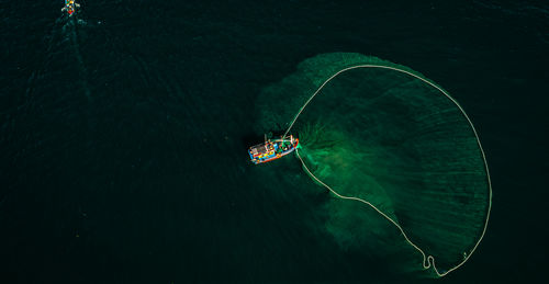 High angle view of sea