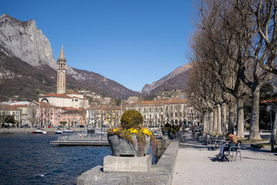 Low angle view of city at waterfront