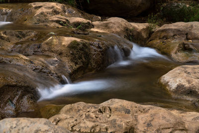 High angle view of waterfall