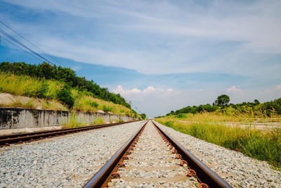 View of railroad tracks against sky