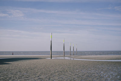 Scenic view of beach against sky