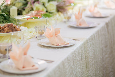 Close-up of decoration served on table