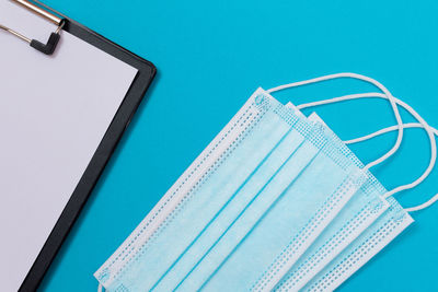 High angle view of laptop on table