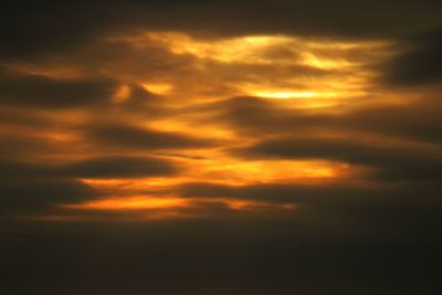 Scenic view of cloudy sky at sunset