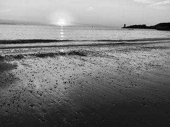 Scenic view of beach against sky