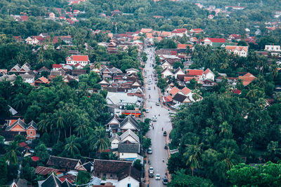 High angle view of townscape