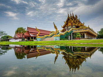 Reflection of building in lake