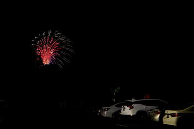 Firework display at night