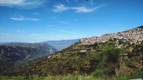 Scenic view of mountains against sky