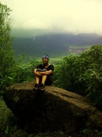 Trees growing on rocks