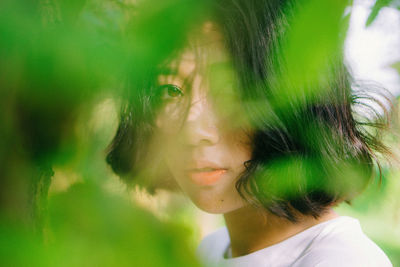 Close-up of young woman