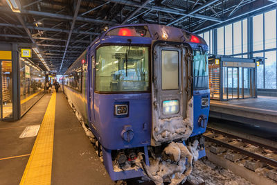 Train at railroad station platform