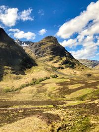 Scenic view of valley against sky