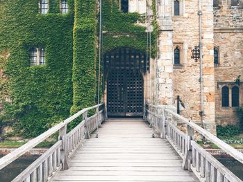 Footbridge leading towards castle