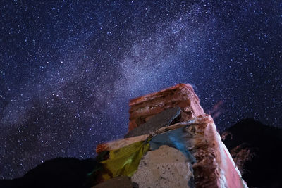 Low angle view of star field against sky at night